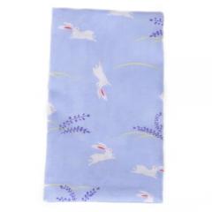 ガーゼ手ぬぐい ハンカチ 和ウサギ(ブルー) 日本製 和柄 送料無料