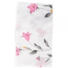 ガーゼ手ぬぐい ハンカチ キキョウ (ピンク) 日本製 和柄 送料無料